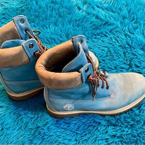 Timberland Blue and Brown Men's Boots 8.5